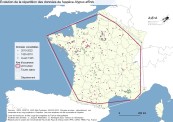Carte d'une mygale à chaussette en France