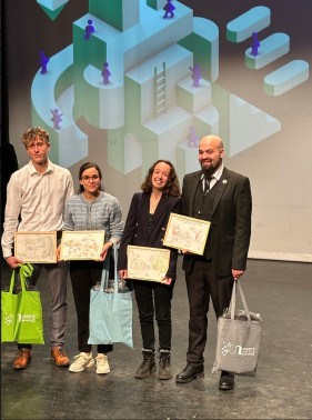 Les quatre candidats qui représentaient l'université en 2024 à la finale régionale dont Arthur Willemaers (à gauche).
